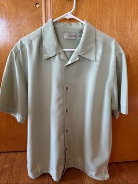 Cubavera Light Sage Green Short-Sleeve Button-Down Shirt
